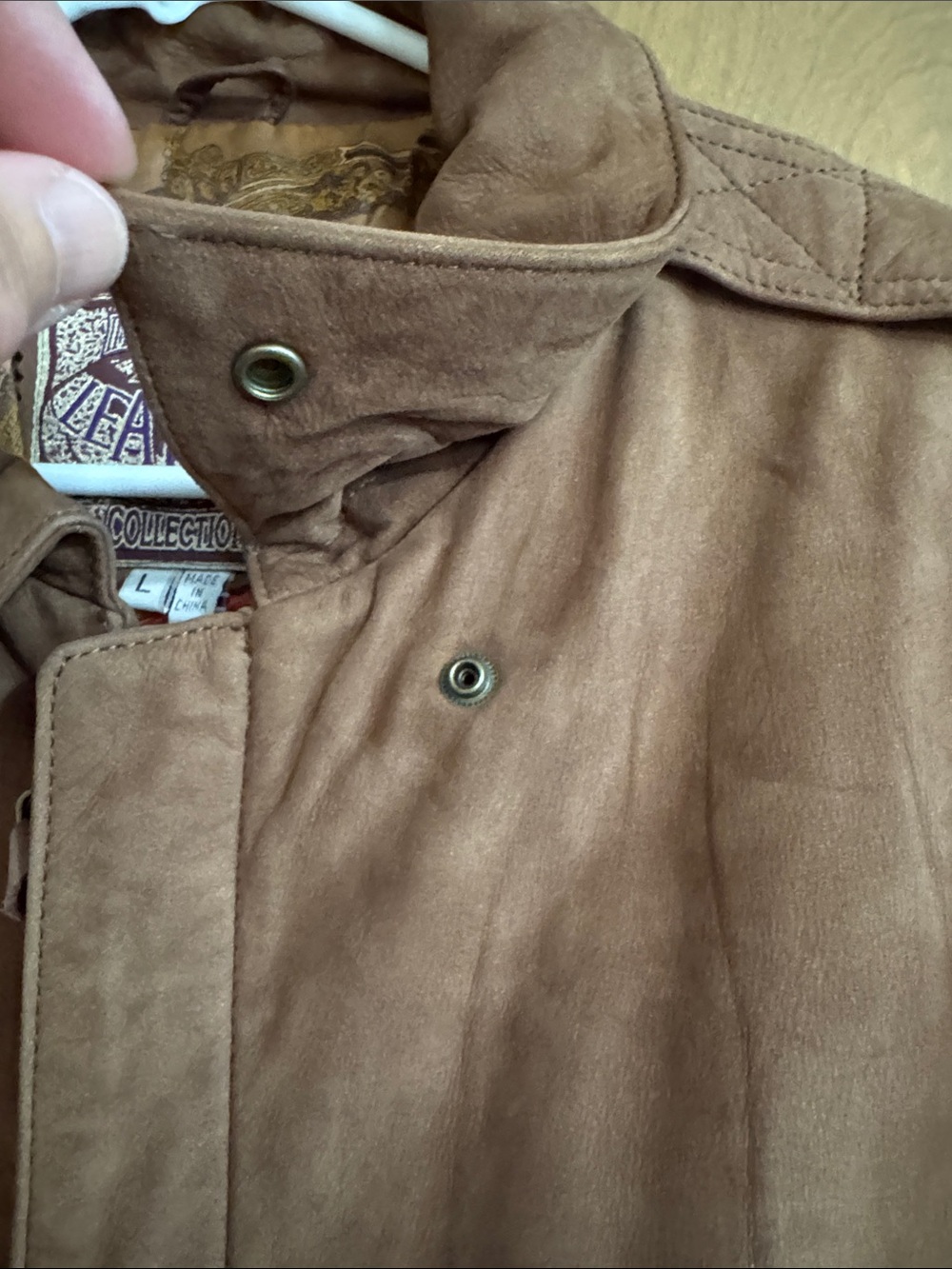 Brown Suede Bomber Jacket - Women's Leather Coat - Picture 4 of 8